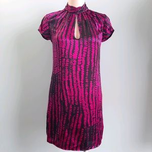 A/X Armani Exchange fuchsia leopard silk dress